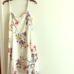 White silked flower dress